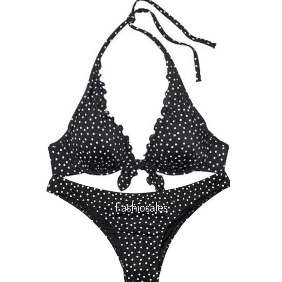 Victorias Secret Swim Capri Ruffle Bikini top Removable Push Up & Bottoms Set - Picture 1 of 8